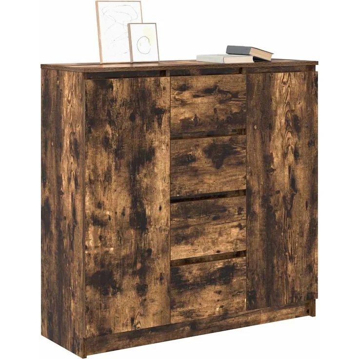 vidaXL Sideboard mit Schubladen Räuchereiche 100,5x35x98,5 cm 3328457 – Bild 3
