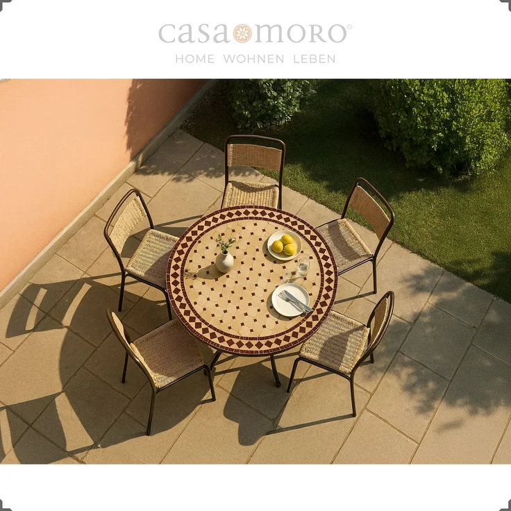 Mosaiktisch D100 Bordeaux/Raute – Bild 9