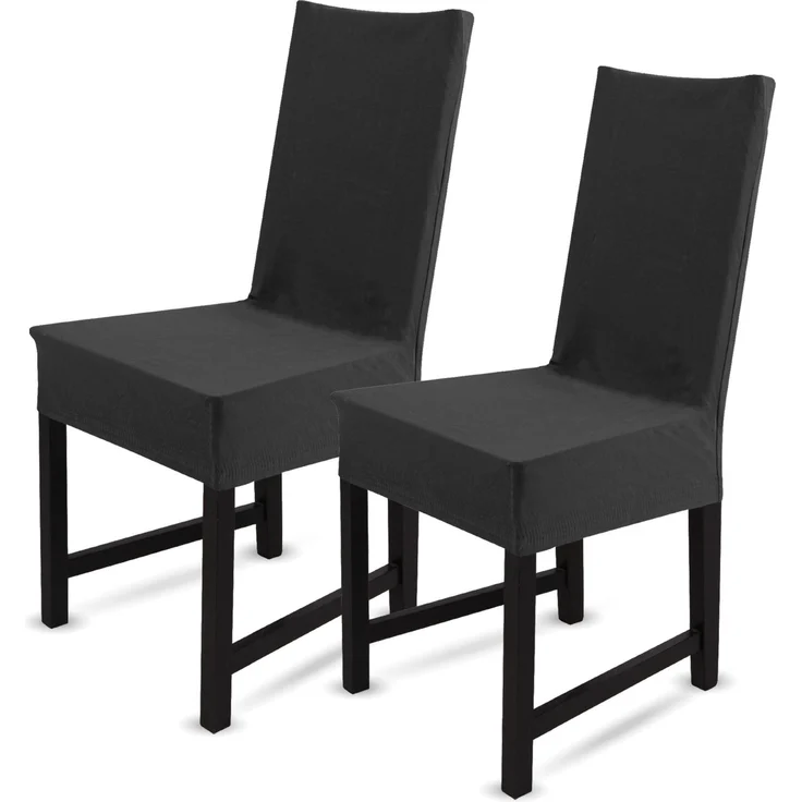 Stuhlhusse kurz - Baumwolle Schwarz - 2er Pack – Bild 1