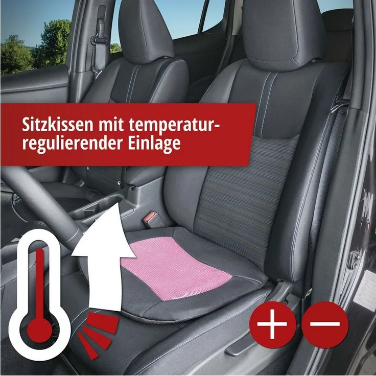 WALSER Reisekissen Sitzkissen Cool Touch schwarz-pink, 1 Stück, 1-tlg.