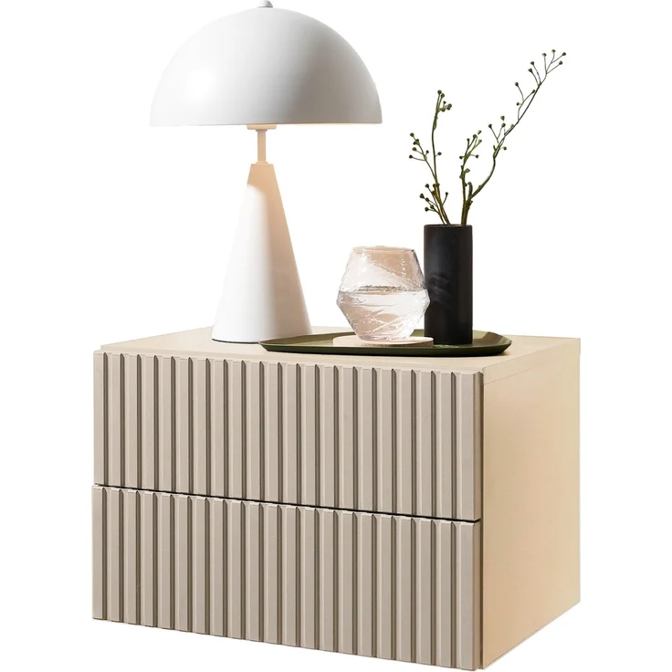 Nachtkommode >TABONI< 2 Schubladen, Wandmontage, Kaschmir - 42x28x30cm (BxHxT) – Bild 1