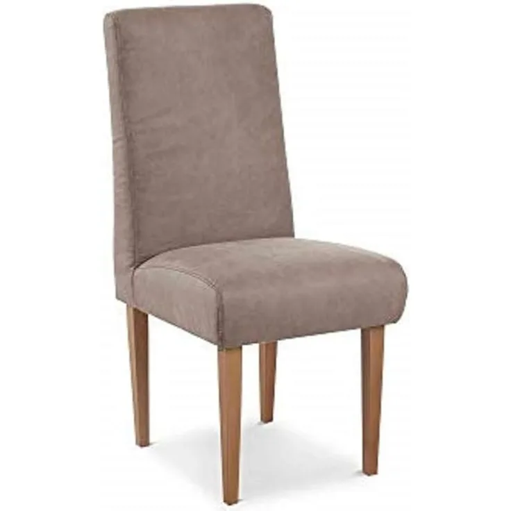 CAVADORE Esszimmerstuhl Kira / Polsterstuhl für Küche, Esszimmer oder Wohnküche in Lederoptik / Passend zur Küchengarnitur Kira / 48 x 103 x 62 / Hochwertiges Mikrofaser: Beige