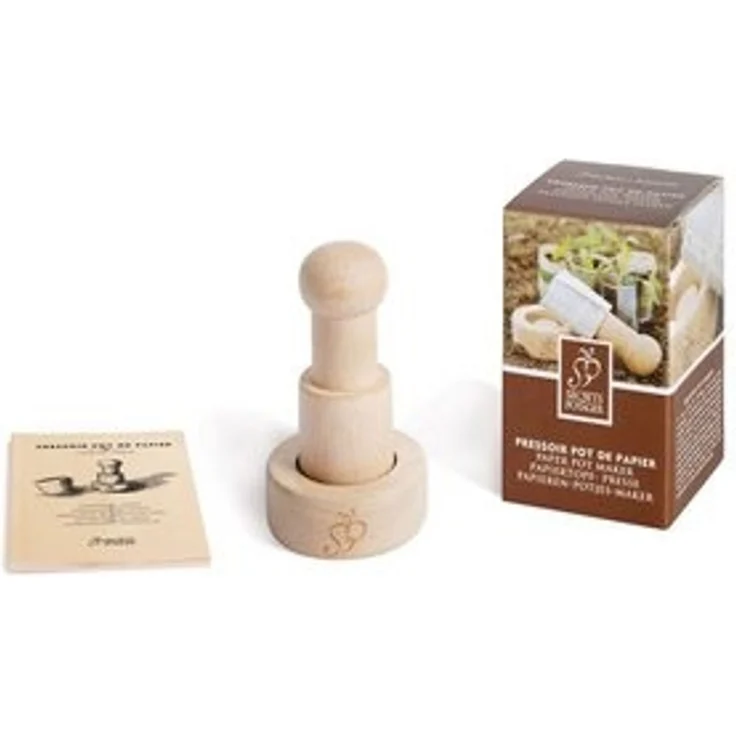 esschert design Übertopf Papiertopf-Presse aus Buchenholz Pflanztöpfchen Saat Anzucht – Bild 6
