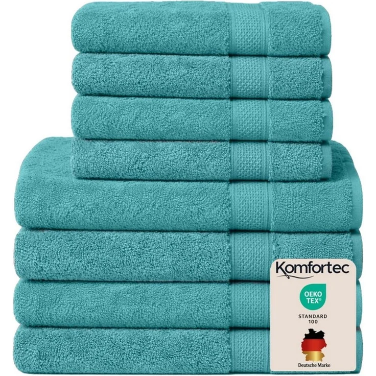 Komfortec Handtuch Set aus 100% Baumwolle, 4 Handtücher 50x100 cm und 4 Badetücher 70x140 cm, Frottee (Packung, 8-St), Duschtücher & Badehandtuch, Weich, Towel, Groß