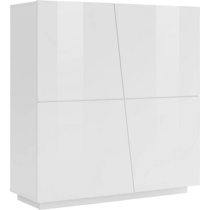 Highboard >Viterbo< in Weiß-Hochglanz - 120x126x43cm (BxHxT) – Bild 4