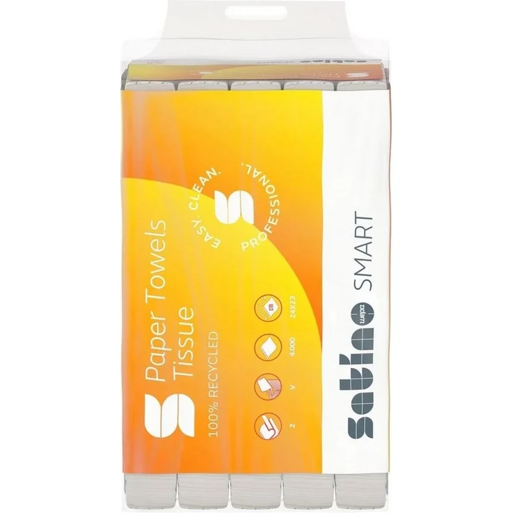 SATINO Papierhandtuch 2-lagig - 4.000 Papierhandtücher - ZZ-Falz - 24 x 23 cm (8000-St) – Bild 5