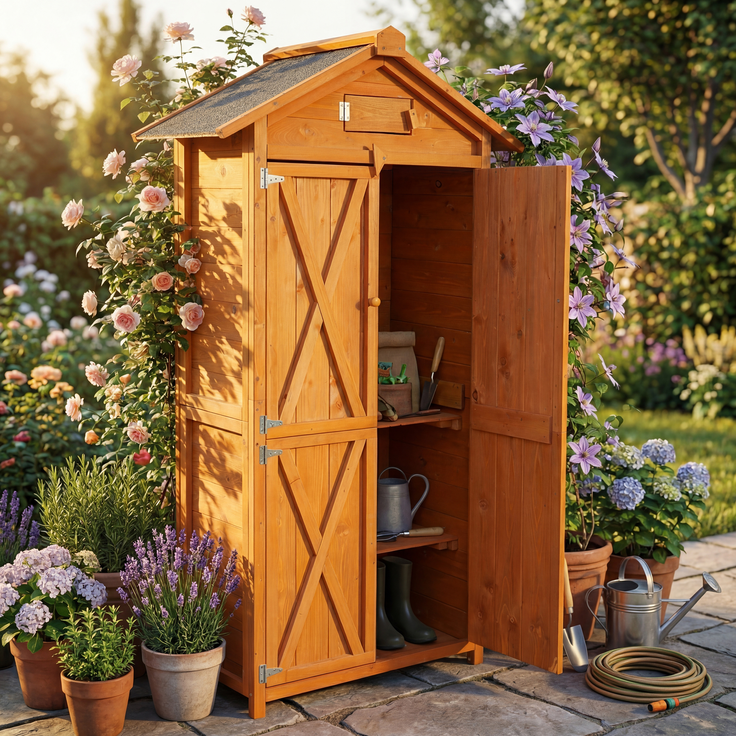 Werkzeugschrank aus Holz, ca. 88 x 45,5 x 168 cm, braun – Bild 10