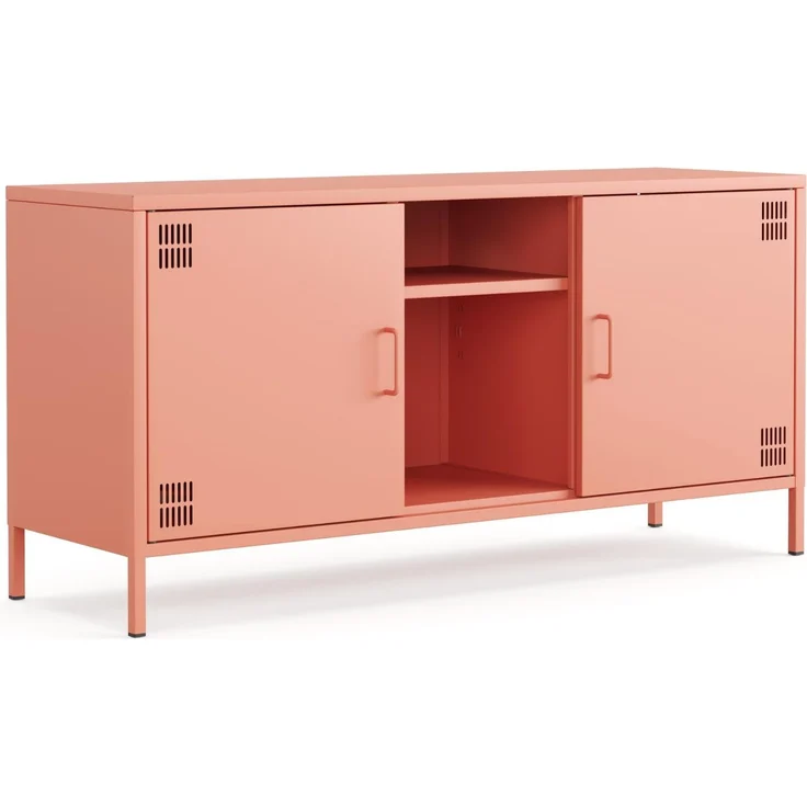 Metall Möbel Pera3, TV-Schrank 3 Regale - 130,5 x 40 x 64,5 cm Lachsfarben – Bild 2