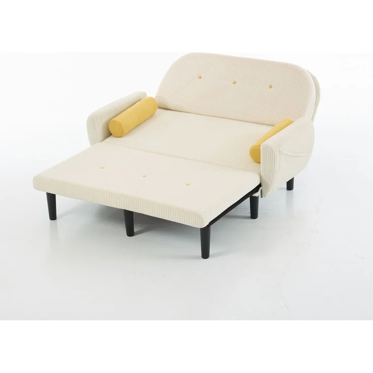 ZUBALIYA Sofa mit Stauraum, mit Cordbezug, mit Schaumstoffpolsterung, für Wohnzimmer und Apartments, mit stabilem Untergestell – Bild 3