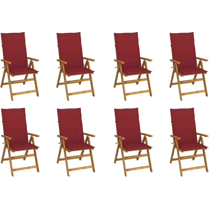 vidaXL Klappstühle mit Kissen 8 Stk. Massivholz Akazie 3075063