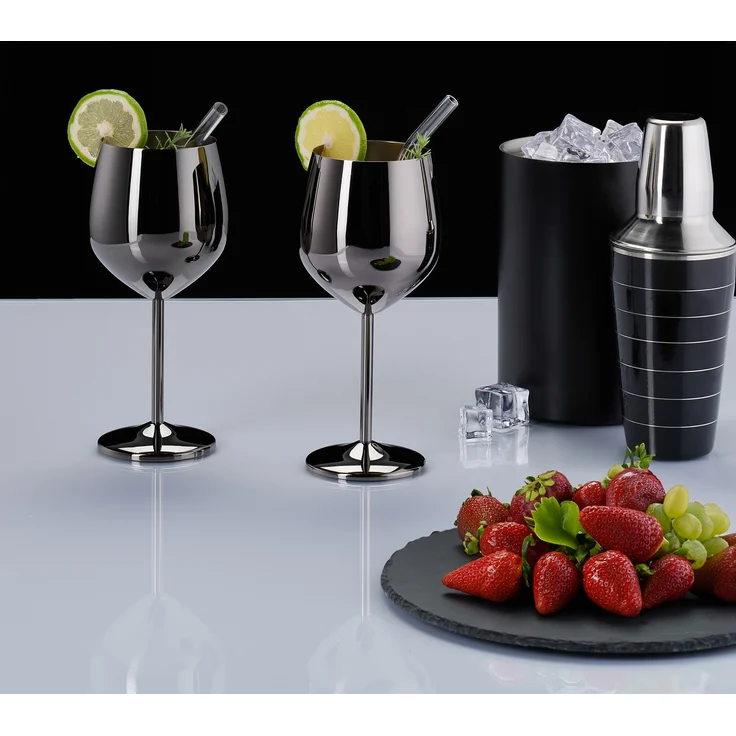 Weingläser Edelstahl 4er Set – Bild 2