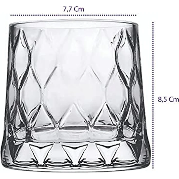 Pasabahce Gläser-Set Leafy Whiskeyglas, 4-tlg, Glas, ideal für Whisky, Bourbon & Cocktails, 300ml, 4er Set – Bild 3