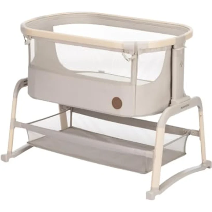 Maxi-Cosi Iora Air 2-in-1 Beistellbett mit Schaukelfunktion, atmungsaktive Stoffe, klappbar, inkl. Matratze & Reisetasche - Classic Beige Eco FR – Bild 1