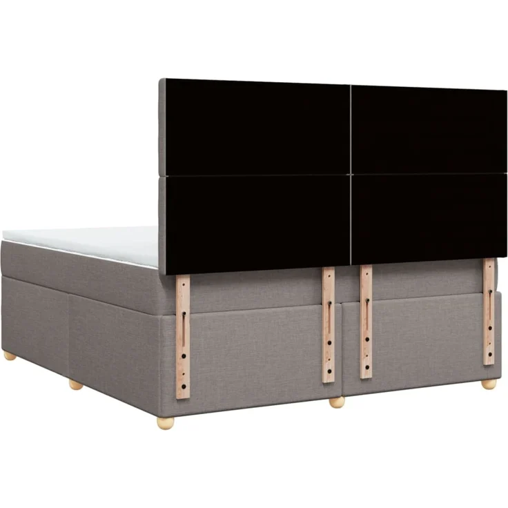 vidaXL Boxspringbett mit Matratze Taupe 180x200 cm Stoff 3293677 – Bild 8