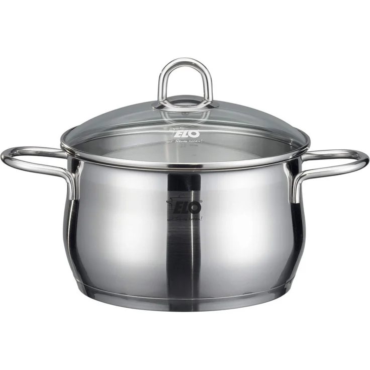 Elo Topf-Set Platin, Edelstahl 18/10 (Set, 9-tlg, 1 Bratentopf 20 cm, je 1 Fleischtopf 16/20/24 cm, 1 Kasserolle 16 cm), Induktion – Bild 3