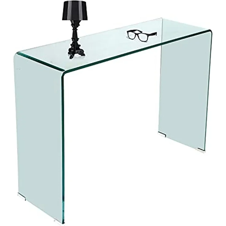 Dmora Konsole aus transparentem gehärtetem Glas, 100 x 75 x 33 cm. – Bild 1