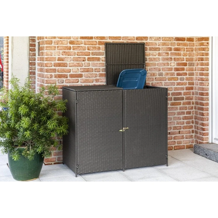 Mülltonnenabdeckung 2er, 240 Liter, grau – Bild 2