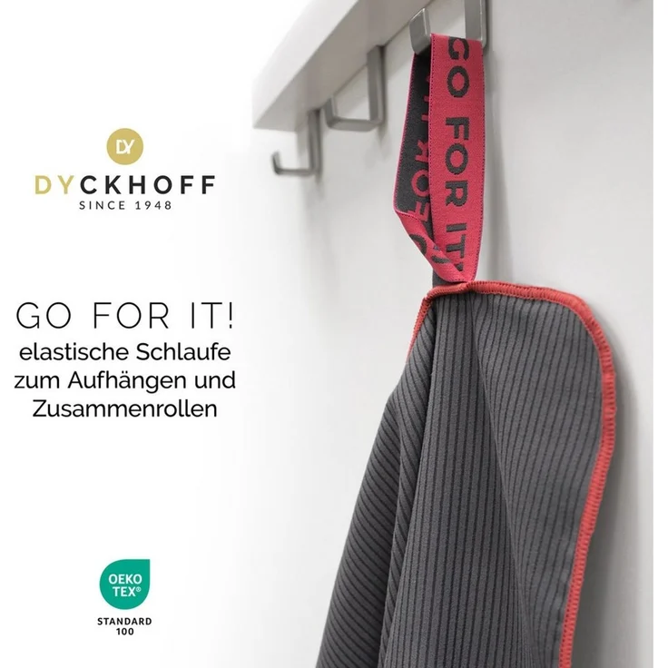 Dyckhoff Handtuch Mikrofaser Sporttuch Struktur, Microfaser (2-St), Mit Überstülpkapuze, Schnelltrocknend, Leicht, Reißverschlusstasche – Bild 4