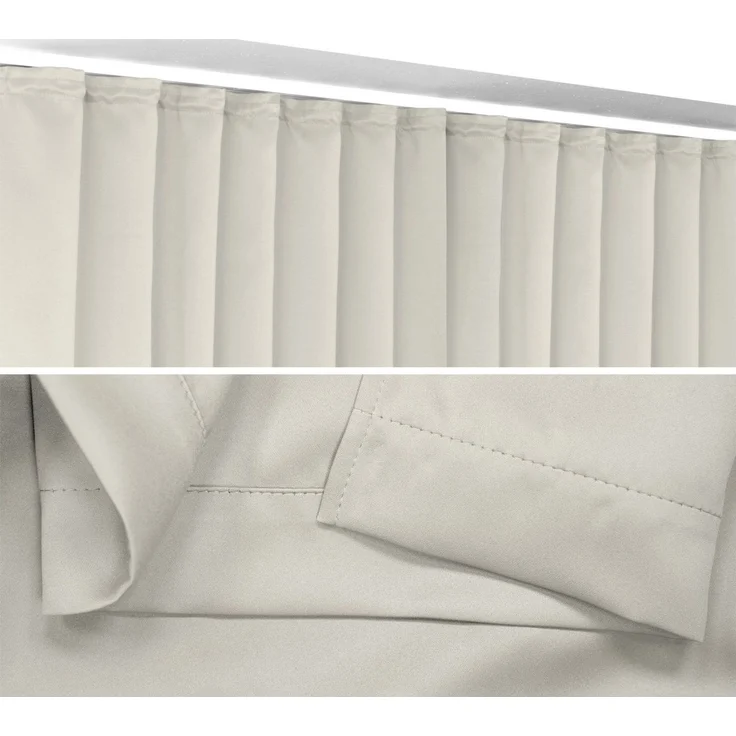 Beautex Verdunkelungsvorhang 2er Set Verdunkelungsgardine mit U-Band, Blackout Vorhang abdunkelnd (2 St), Kräuselband, verdunkelnd – Bild 2