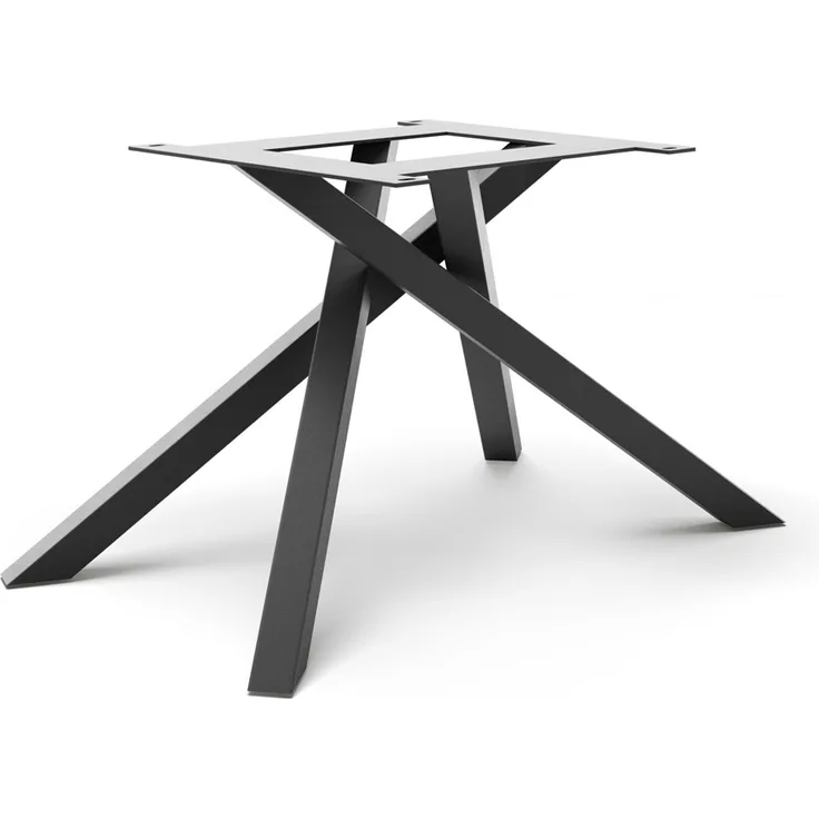 Kreuzgestell Rechteck Metall Schwarz für Ausziehtische von 180-300 cm
