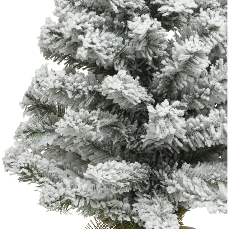 Everlands Mini Weihnachtsbaum im Jutesack 60 cm grün weiß – Bild 4