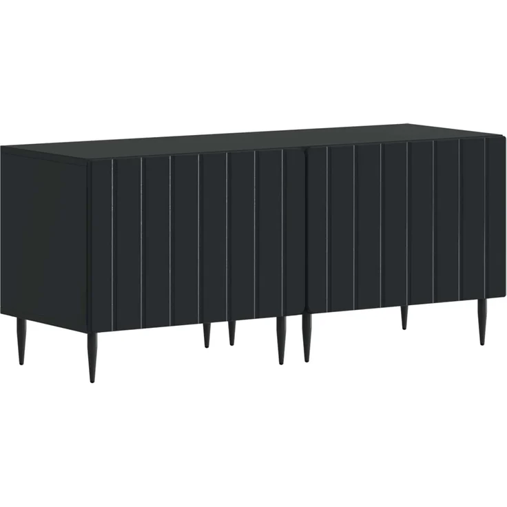vidaXL 3-teiliges LED TV Regal ZWOLLE Schwarz Holzwerkstoff 3416513 – Bild 4