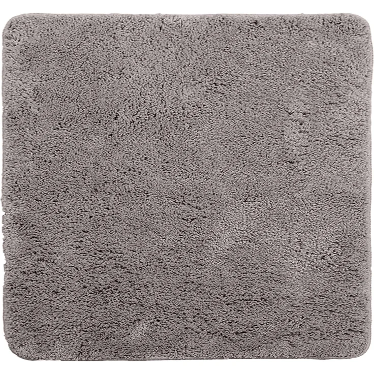 Brandsseller Badezimmerteppich 50x50 cm Badvorleger Badematte Badteppich quadratisch Chenille rutschfest saugstark maschinenwaschbar - Grau – Bild 1