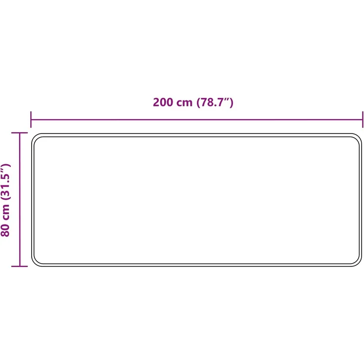 vidaXL Teppichläufer MARSA Schwarz 80x200 cm Polyester und PVC 42023331 – Bild 7