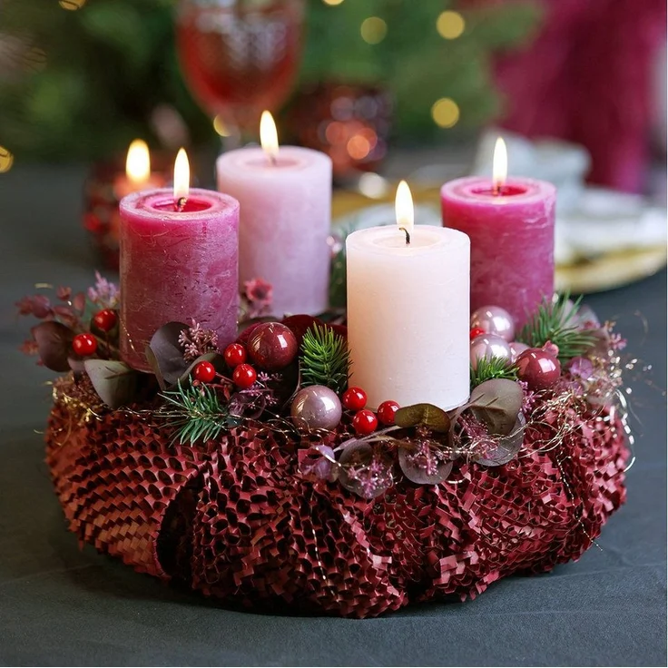 Viana Weihnachtsbaumkugel Mini Weihnachtskugeln am Draht Glas Deko-Set Bordeaux Rosa, 140 Stück – Bild 5