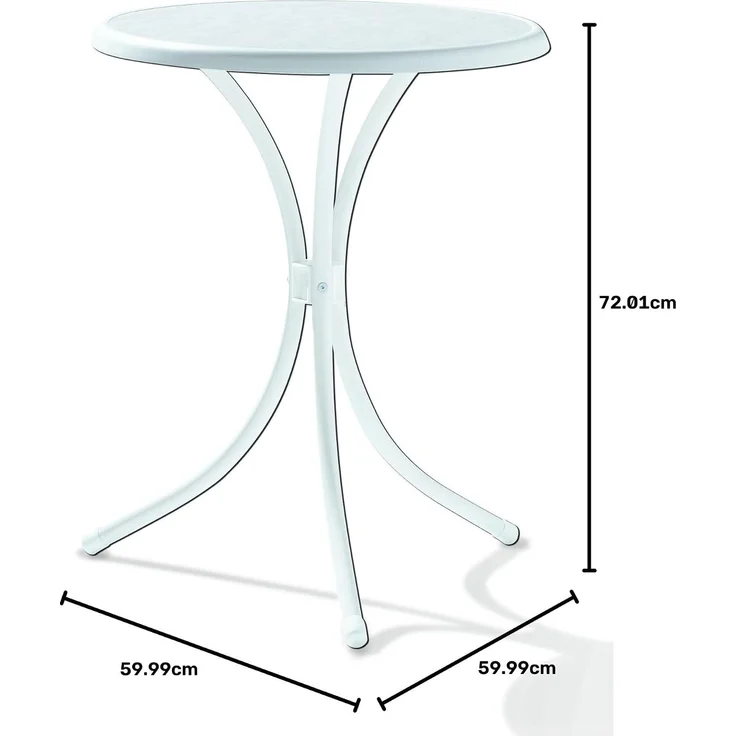 Sieger Bistro-tisch Bistro-tisch mit Mecalit-PRO Tischplatte, Stahl Weiß 60 x 72 x 60 cm – Bild 2