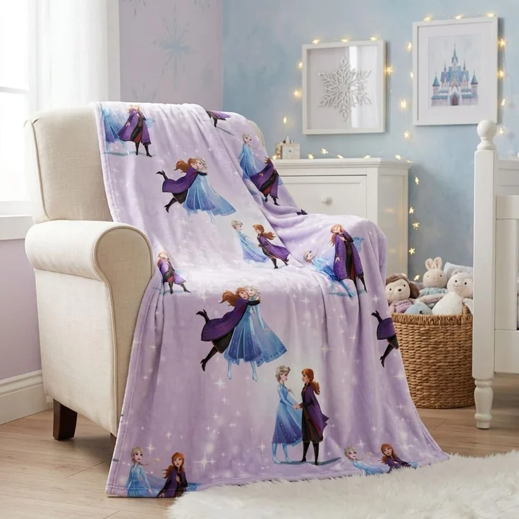 Disney Frozen Wohndecke 110 × 150 cm für Sofa Schlafzimmer Kinderzimmer und Übernachtungen – Bild 2