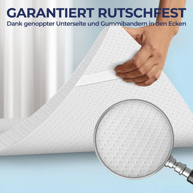 Bundviel, Topper Matratzentopper 7,5 cm hoch H2&H3 Gel-Memory-Schaum 180x200 cm, 7,5 cm hoch, 90x200, 140x200, 160x200 cm, für Hausstauballergiker – Bild 4