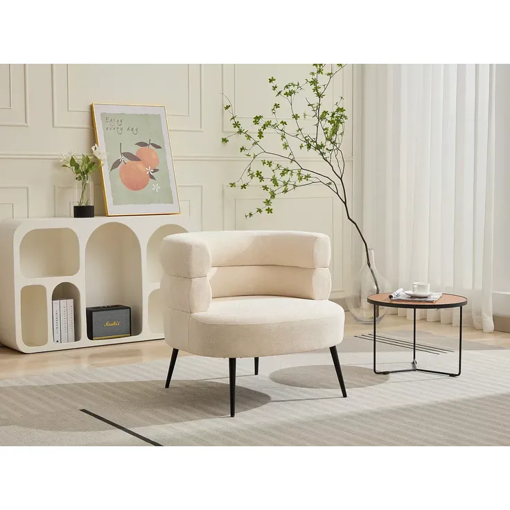 Vente-unique - CAMEDO Sessel Stoff Beige - B 74 cm x H 73 cm x L 80 cm