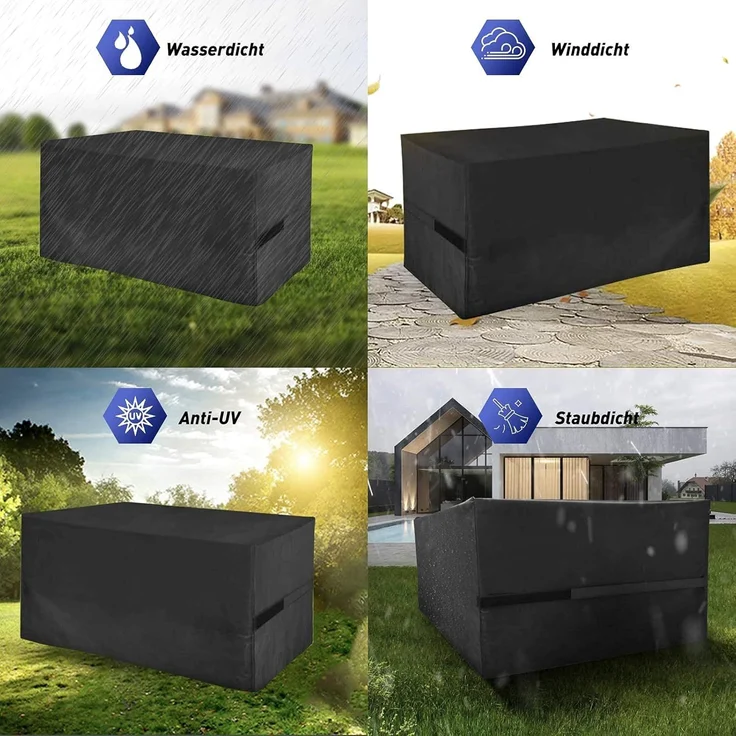 YoungBee Abdeckung für Gartenmöbel, wasserdichte Schutzhülle Anti-UV Abdeckplane für Gartentische Terrassenmöbel, Regenschutz und Staubfest, Schwerlast 420D -Oxford Gewebe 150 * 90 * 75cm – Bild 8