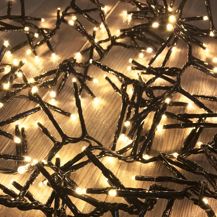 LEX LED Lichterkette, 1200er, Cluster, Außen & Innen, 8 Lichteffekte, IP44, warmweiß