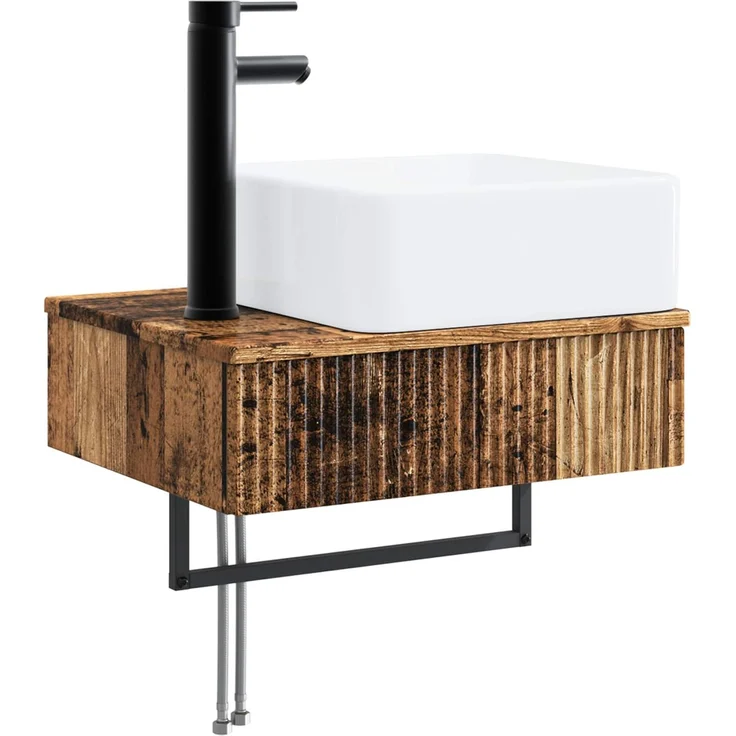 vidaXL Badezimmerschrank-Set 3 stk. Altholz 33 x 34,5 x 160 cm 3406061 – Bild 4
