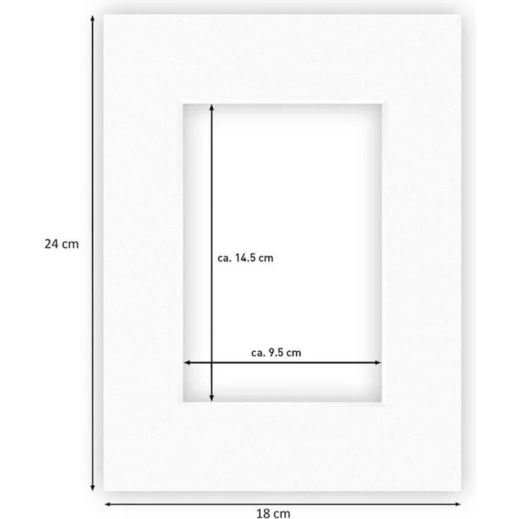 nielsen Conservation Passepartout Karton 1,5 mm | Außenformat 18x24 cm für Bildformat 10x15 cm | Reinweiß (hellweiß) | glatte Oberfläche – Bild 2