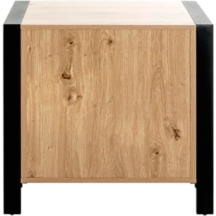 XXXL Nachtschrank, Schwarz, Eiche, Metall, 2 Schubladen mit Soft-Close-System, 60x60x42 cm, Schlafzimmer Möbel – Bild 6