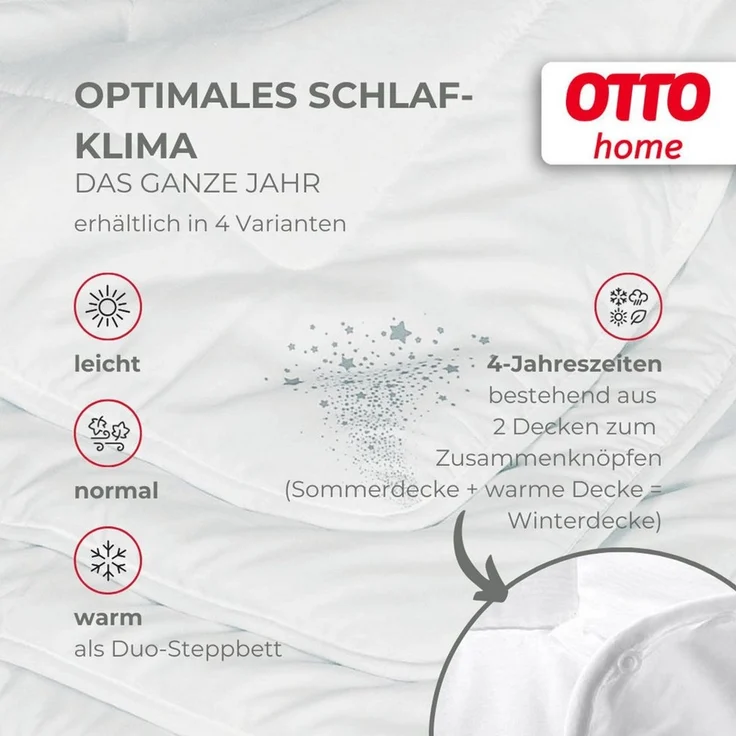 OTTO home Microfaserbettdecke oder Baumwollbettdecke Baca, Bettdecke 135x200 cm & weitere Größen, Füllung: hochwertige 6D-Hohlfaser oder reine Baumwolle, Bezug: 100% Polyester oder 100% Baumwolle, Bettdecke, Sommer, Winter, 4-Jahreszeiten, Sternendruck – Bild 3