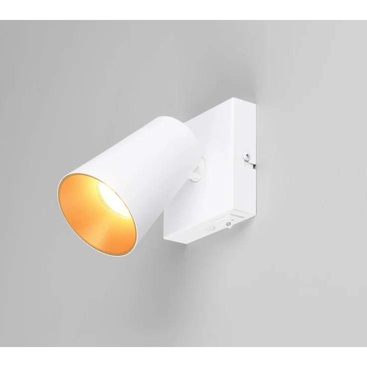 LED Wandstrahler Weiß Gold mit Schalter, Breite 10cm – Bild 3