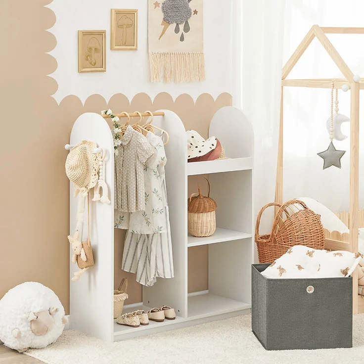 SoBuy KMB40-W Kinderschrank, MDF, Lackiert, Weiß, 97 x 108 x 35 cm – Bild 8