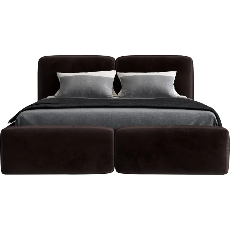 Polsterbett OLKE 90x200 ohne Matratze mit Bettkasten und Lattenrost. Farbe: Espresso 6