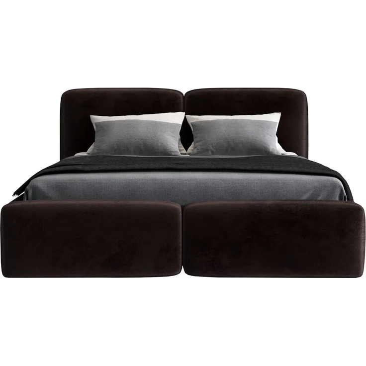 Polsterbett OLKE 90x200 ohne Matratze mit Bettkasten und Lattenrost. Farbe: Espresso 6 – Bild 1