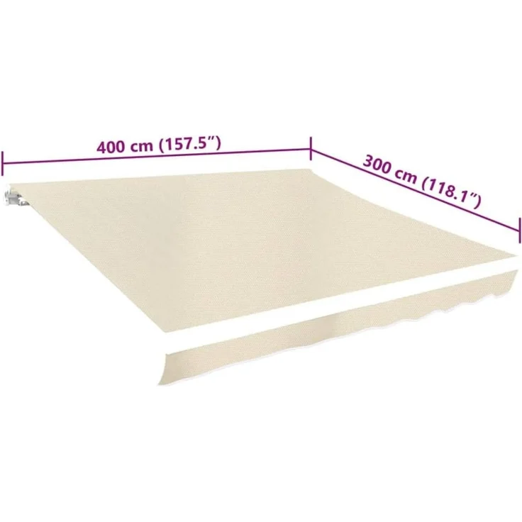 vidaXL Markisenstoff Sonnenschutz Markisentuch Cremefarben 4×3 m (ohne Rahmen) – Bild 2