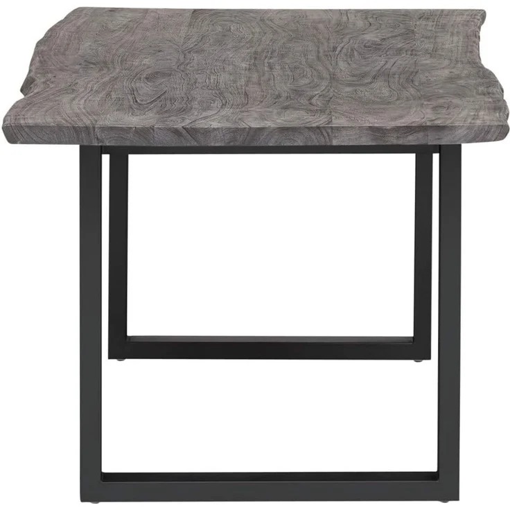 Esstisch Akazie massiv grau 170x90 cm Bullwer massivum Baumkante Industrial Design Holztisch Metallgestell rechteckig Esszimmertisch – Bild 6