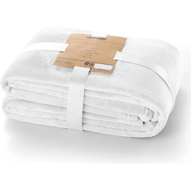 DecoKing Kuscheldecke 160x210 cm Elfenbein Decke Microfaser Tagesdecke Fleece weich sanft kuschelig Ivory Mic