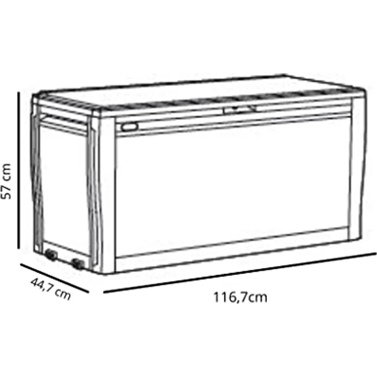 Curver Keter Comfy Gartenbox, Auflagenbox und Sitzmöglichkeit, 270L, braun, wetterbeständig – Bild 7