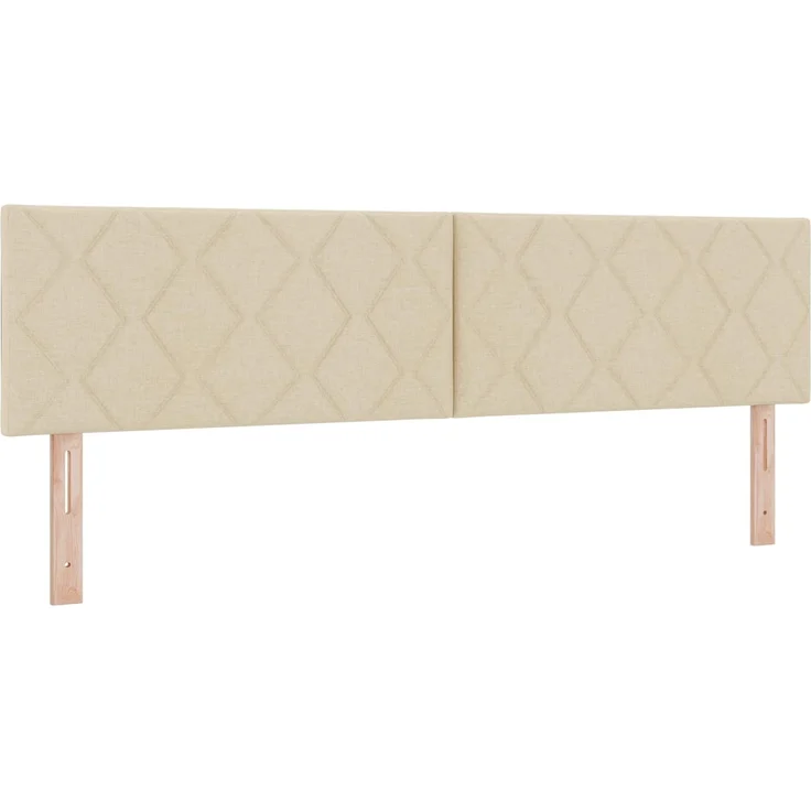 vidaXL Ottoman Bett mit Matratze mit Kopfteil 2 Stk. Creme Stoff 3456717 – Bild 4