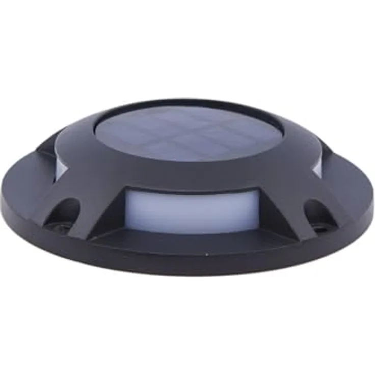 PRIOS LED Solarleuchten Selius, 4-flammige wasserdichte Solarlampe in Schwarz aus Aluminium für den Garten