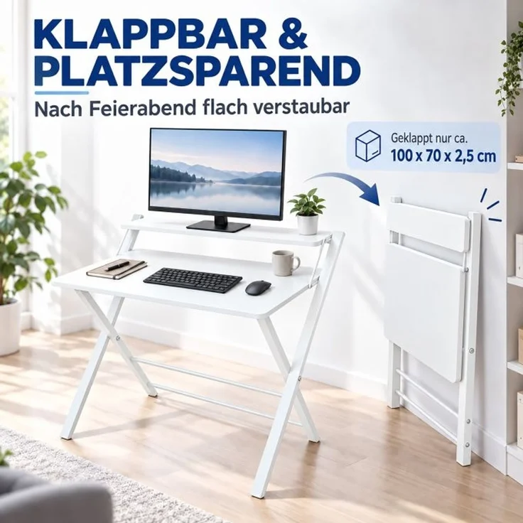 Relaxdays Klappbarer Schreibtisch Monitoraufsatz – Bild 3